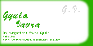 gyula vavra business card